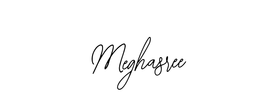 How to make Meghasree name signature. Use Bearetta-2O07w style for creating short signs online. This is the latest handwritten sign. Meghasree signature style 12 images and pictures png