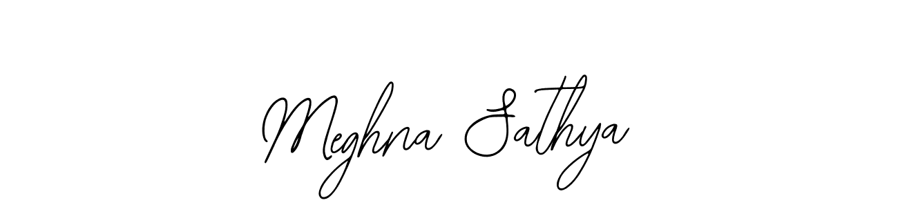 How to make Meghna Sathya name signature. Use Bearetta-2O07w style for creating short signs online. This is the latest handwritten sign. Meghna Sathya signature style 12 images and pictures png