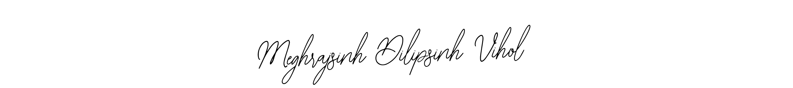 How to make Meghrajsinh Dilipsinh Vihol name signature. Use Bearetta-2O07w style for creating short signs online. This is the latest handwritten sign. Meghrajsinh Dilipsinh Vihol signature style 12 images and pictures png