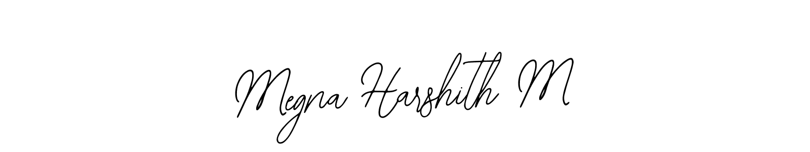 How to make Megna Harshith M name signature. Use Bearetta-2O07w style for creating short signs online. This is the latest handwritten sign. Megna Harshith M signature style 12 images and pictures png