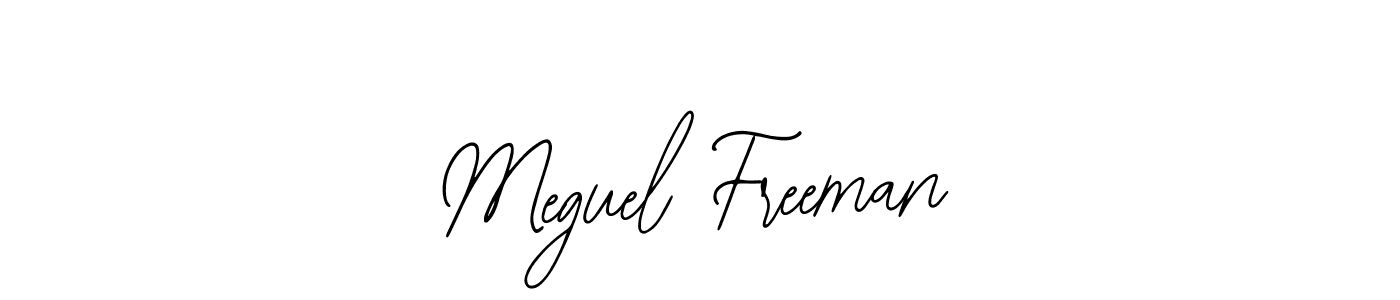 if you are searching for the best signature style for your name Meguel Freeman. so please give up your signature search. here we have designed multiple signature styles  using Bearetta-2O07w. Meguel Freeman signature style 12 images and pictures png