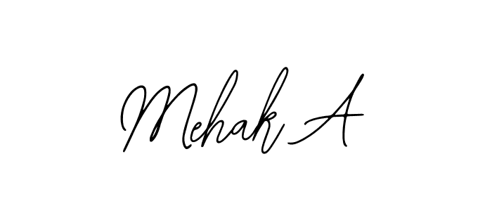 Design your own signature with our free online signature maker. With this signature software, you can create a handwritten (Bearetta-2O07w) signature for name Mehak A. Mehak A signature style 12 images and pictures png