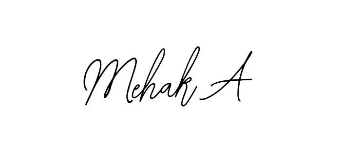 Use a signature maker to create a handwritten signature online. With this signature software, you can design (Bearetta-2O07w) your own signature for name Mehak A. Mehak A signature style 12 images and pictures png