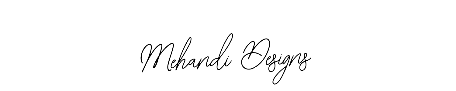 Use a signature maker to create a handwritten signature online. With this signature software, you can design (Bearetta-2O07w) your own signature for name Mehandi Designs. Mehandi Designs signature style 12 images and pictures png