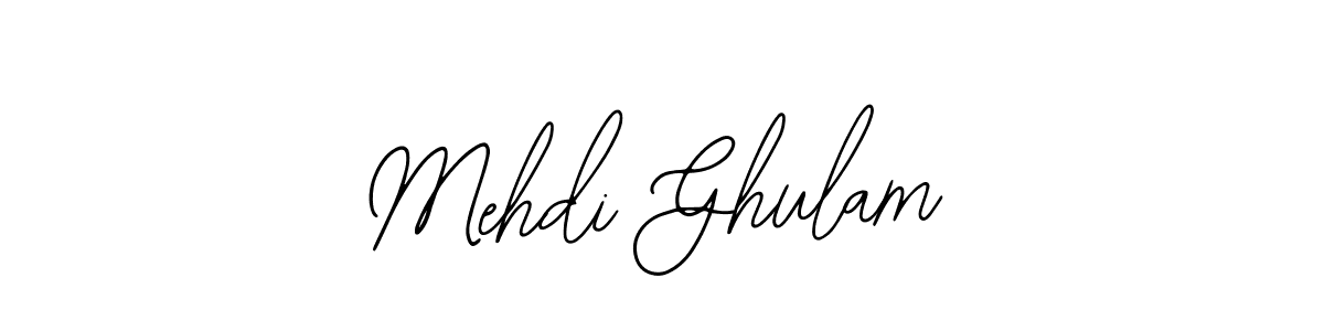 Bearetta-2O07w is a professional signature style that is perfect for those who want to add a touch of class to their signature. It is also a great choice for those who want to make their signature more unique. Get Mehdi Ghulam name to fancy signature for free. Mehdi Ghulam signature style 12 images and pictures png