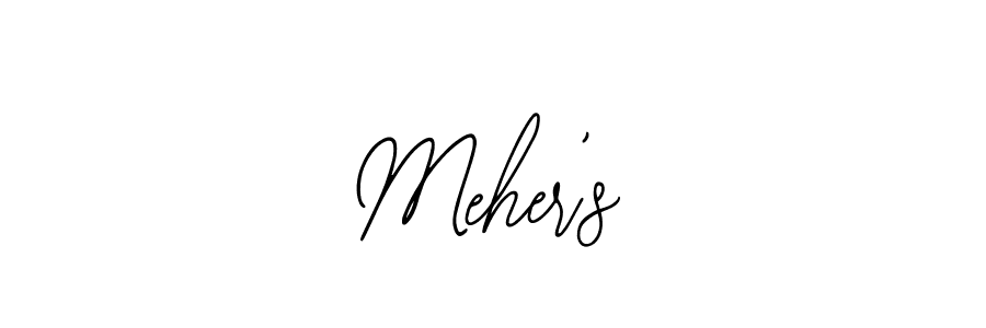 Use a signature maker to create a handwritten signature online. With this signature software, you can design (Bearetta-2O07w) your own signature for name Meher’s. Meher’s signature style 12 images and pictures png