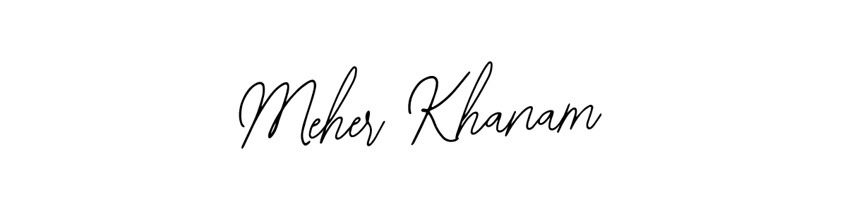 How to make Meher Khanam name signature. Use Bearetta-2O07w style for creating short signs online. This is the latest handwritten sign. Meher Khanam signature style 12 images and pictures png