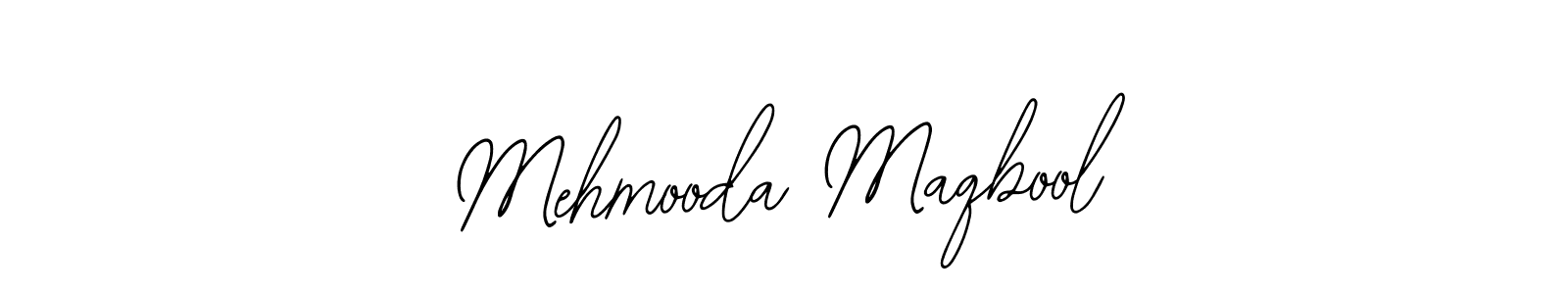 The best way (Bearetta-2O07w) to make a short signature is to pick only two or three words in your name. The name Mehmooda Maqbool include a total of six letters. For converting this name. Mehmooda Maqbool signature style 12 images and pictures png