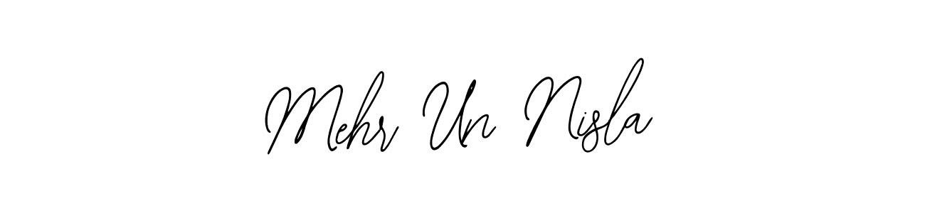 if you are searching for the best signature style for your name Mehr Un Nisla. so please give up your signature search. here we have designed multiple signature styles  using Bearetta-2O07w. Mehr Un Nisla signature style 12 images and pictures png