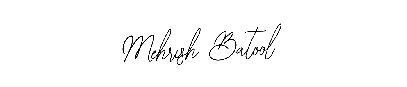 The best way (Bearetta-2O07w) to make a short signature is to pick only two or three words in your name. The name Mehrish Batool include a total of six letters. For converting this name. Mehrish Batool signature style 12 images and pictures png