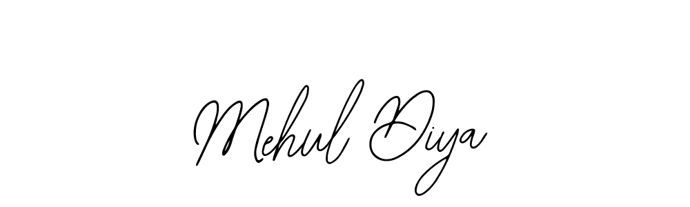 The best way (Bearetta-2O07w) to make a short signature is to pick only two or three words in your name. The name Mehul Diya include a total of six letters. For converting this name. Mehul Diya signature style 12 images and pictures png