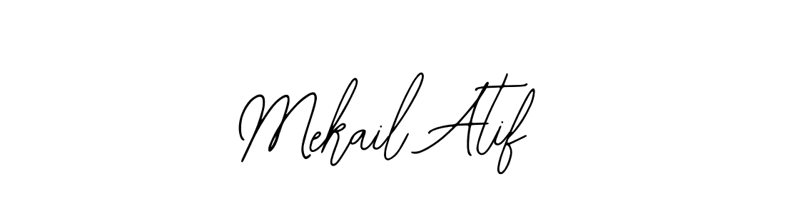 Use a signature maker to create a handwritten signature online. With this signature software, you can design (Bearetta-2O07w) your own signature for name Mekail Atif. Mekail Atif signature style 12 images and pictures png