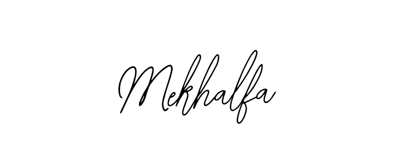 Use a signature maker to create a handwritten signature online. With this signature software, you can design (Bearetta-2O07w) your own signature for name Mekhalfa. Mekhalfa signature style 12 images and pictures png