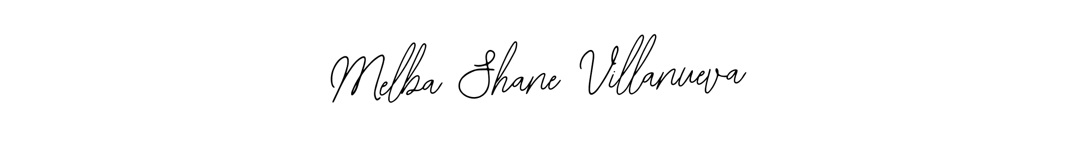 Bearetta-2O07w is a professional signature style that is perfect for those who want to add a touch of class to their signature. It is also a great choice for those who want to make their signature more unique. Get Melba Shane Villanueva name to fancy signature for free. Melba Shane Villanueva signature style 12 images and pictures png