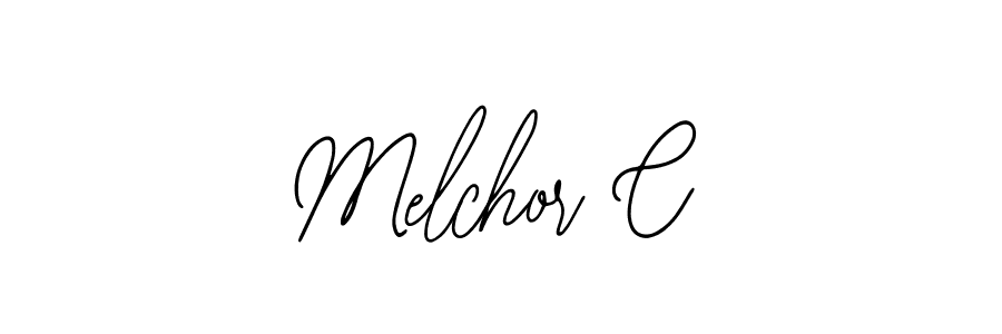 The best way (Bearetta-2O07w) to make a short signature is to pick only two or three words in your name. The name Melchor C include a total of six letters. For converting this name. Melchor C signature style 12 images and pictures png
