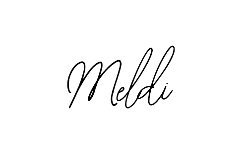 How to make Meldi name signature. Use Bearetta-2O07w style for creating short signs online. This is the latest handwritten sign. Meldi signature style 12 images and pictures png