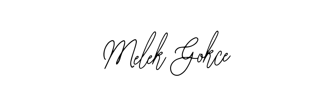 if you are searching for the best signature style for your name Melek Gokce. so please give up your signature search. here we have designed multiple signature styles  using Bearetta-2O07w. Melek Gokce signature style 12 images and pictures png