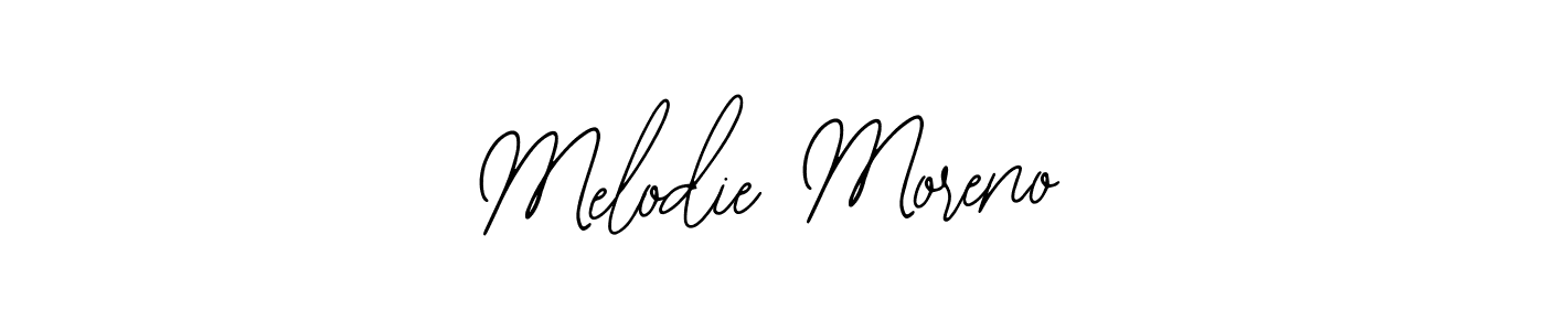 How to make Melodie Moreno name signature. Use Bearetta-2O07w style for creating short signs online. This is the latest handwritten sign. Melodie Moreno signature style 12 images and pictures png