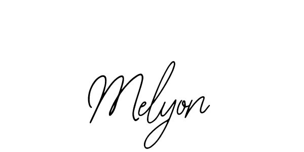 Bearetta-2O07w is a professional signature style that is perfect for those who want to add a touch of class to their signature. It is also a great choice for those who want to make their signature more unique. Get Melyon name to fancy signature for free. Melyon signature style 12 images and pictures png
