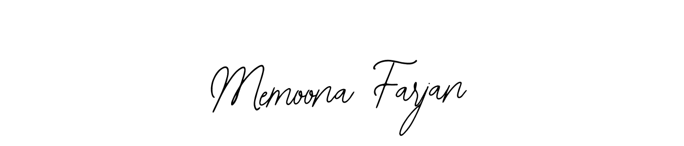 Also You can easily find your signature by using the search form. We will create Memoona Farjan name handwritten signature images for you free of cost using Bearetta-2O07w sign style. Memoona Farjan signature style 12 images and pictures png