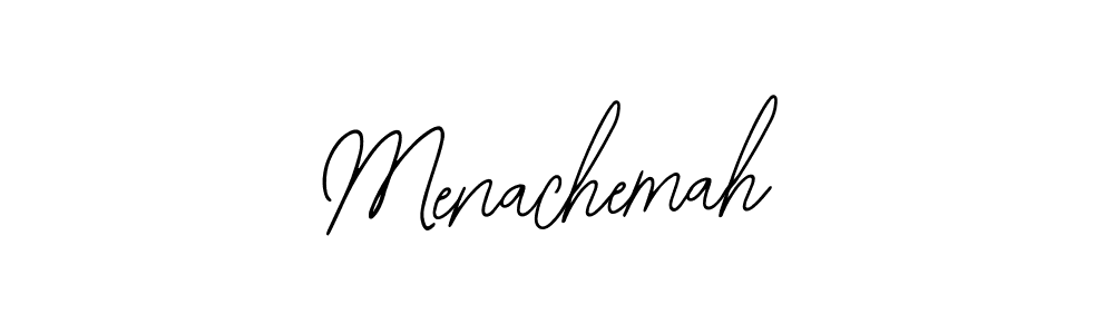 Make a beautiful signature design for name Menachemah. With this signature (Bearetta-2O07w) style, you can create a handwritten signature for free. Menachemah signature style 12 images and pictures png