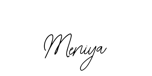 How to make Meniya signature? Bearetta-2O07w is a professional autograph style. Create handwritten signature for Meniya name. Meniya signature style 12 images and pictures png