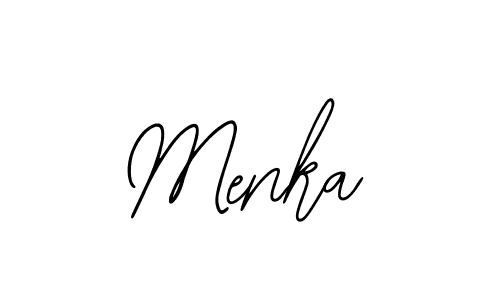 Use a signature maker to create a handwritten signature online. With this signature software, you can design (Bearetta-2O07w) your own signature for name Menka. Menka signature style 12 images and pictures png