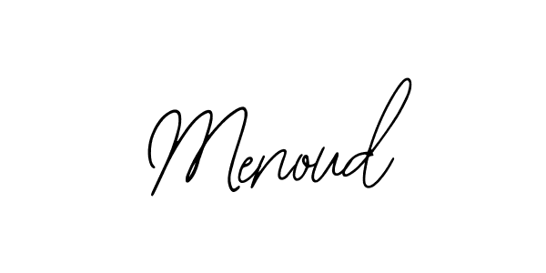 You should practise on your own different ways (Bearetta-2O07w) to write your name (Menoud) in signature. don't let someone else do it for you. Menoud signature style 12 images and pictures png
