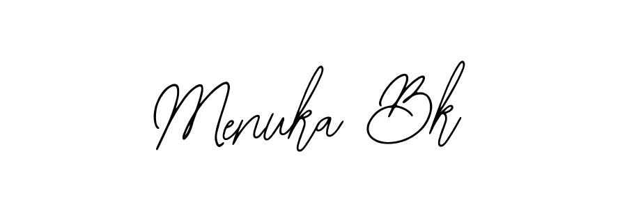 Create a beautiful signature design for name Menuka Bk. With this signature (Bearetta-2O07w) fonts, you can make a handwritten signature for free. Menuka Bk signature style 12 images and pictures png