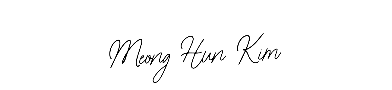 You should practise on your own different ways (Bearetta-2O07w) to write your name (Meong Hun Kim) in signature. don't let someone else do it for you. Meong Hun Kim signature style 12 images and pictures png