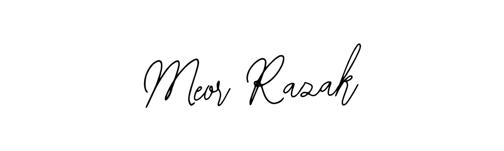 Bearetta-2O07w is a professional signature style that is perfect for those who want to add a touch of class to their signature. It is also a great choice for those who want to make their signature more unique. Get Meor Razak name to fancy signature for free. Meor Razak signature style 12 images and pictures png