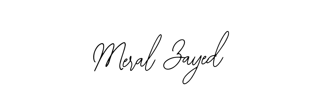 How to make Meral Zayed name signature. Use Bearetta-2O07w style for creating short signs online. This is the latest handwritten sign. Meral Zayed signature style 12 images and pictures png