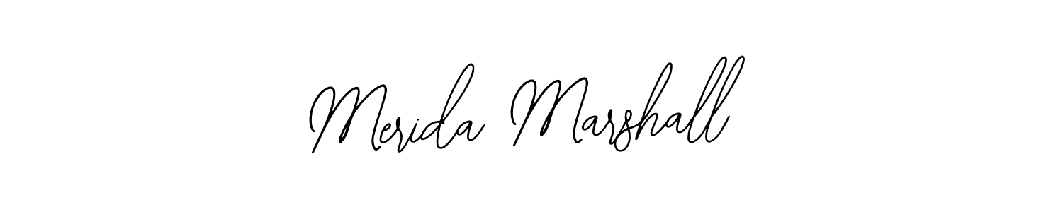 You should practise on your own different ways (Bearetta-2O07w) to write your name (Merida Marshall) in signature. don't let someone else do it for you. Merida Marshall signature style 12 images and pictures png