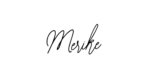 Design your own signature with our free online signature maker. With this signature software, you can create a handwritten (Bearetta-2O07w) signature for name Merike. Merike signature style 12 images and pictures png