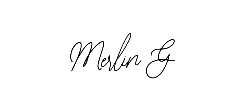 Design your own signature with our free online signature maker. With this signature software, you can create a handwritten (Bearetta-2O07w) signature for name Merlin G. Merlin G signature style 12 images and pictures png