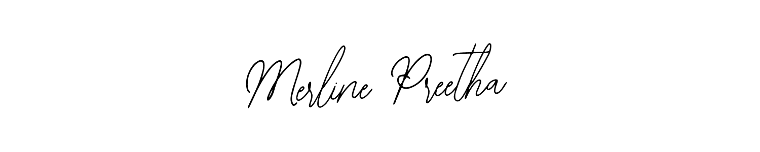 You should practise on your own different ways (Bearetta-2O07w) to write your name (Merline Preetha) in signature. don't let someone else do it for you. Merline Preetha signature style 12 images and pictures png