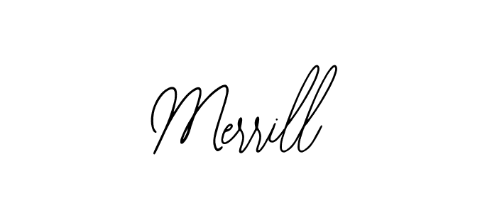 Design your own signature with our free online signature maker. With this signature software, you can create a handwritten (Bearetta-2O07w) signature for name Merrill. Merrill signature style 12 images and pictures png
