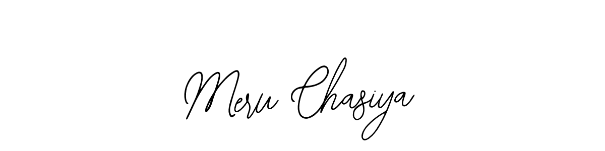 How to make Meru Chasiya name signature. Use Bearetta-2O07w style for creating short signs online. This is the latest handwritten sign. Meru Chasiya signature style 12 images and pictures png