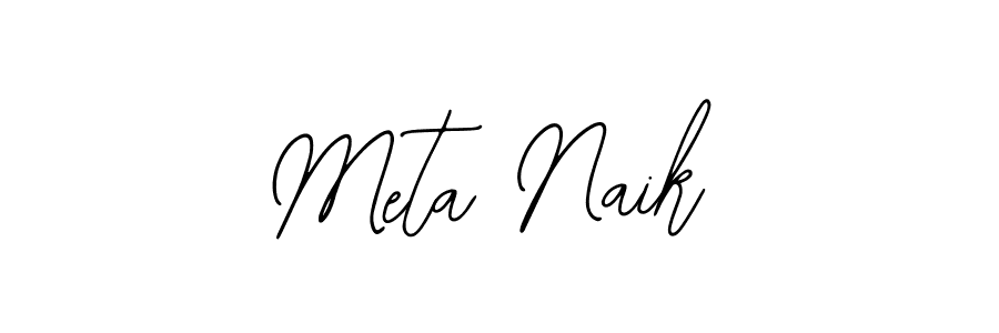 How to make Meta Naik name signature. Use Bearetta-2O07w style for creating short signs online. This is the latest handwritten sign. Meta Naik signature style 12 images and pictures png