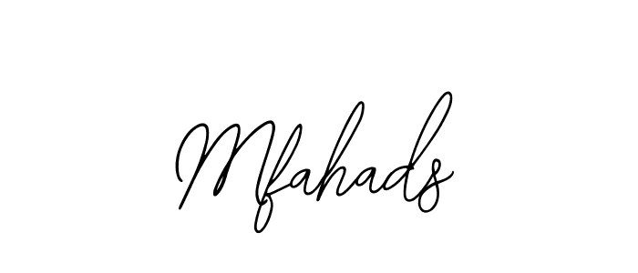 How to make Mfahads name signature. Use Bearetta-2O07w style for creating short signs online. This is the latest handwritten sign. Mfahads signature style 12 images and pictures png