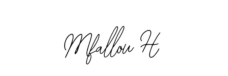 if you are searching for the best signature style for your name Mfallou H. so please give up your signature search. here we have designed multiple signature styles  using Bearetta-2O07w. Mfallou H signature style 12 images and pictures png