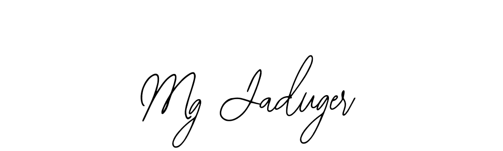 if you are searching for the best signature style for your name Mg Jaduger. so please give up your signature search. here we have designed multiple signature styles  using Bearetta-2O07w. Mg Jaduger signature style 12 images and pictures png