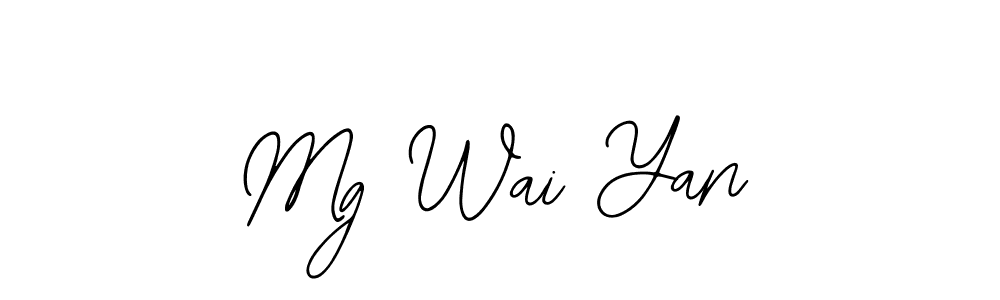 How to make Mg Wai Yan name signature. Use Bearetta-2O07w style for creating short signs online. This is the latest handwritten sign. Mg Wai Yan signature style 12 images and pictures png