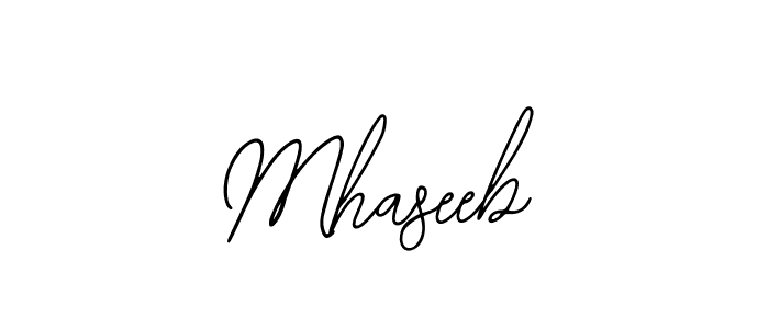 Use a signature maker to create a handwritten signature online. With this signature software, you can design (Bearetta-2O07w) your own signature for name Mhaseeb. Mhaseeb signature style 12 images and pictures png