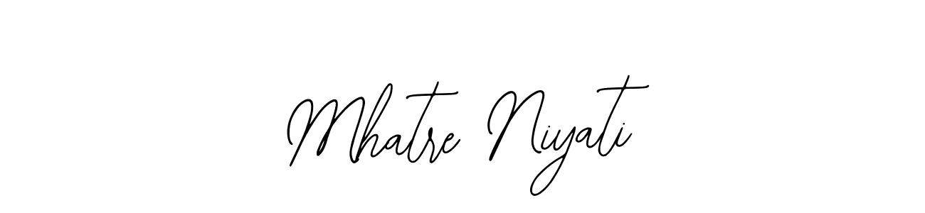 Bearetta-2O07w is a professional signature style that is perfect for those who want to add a touch of class to their signature. It is also a great choice for those who want to make their signature more unique. Get Mhatre Niyati name to fancy signature for free. Mhatre Niyati signature style 12 images and pictures png