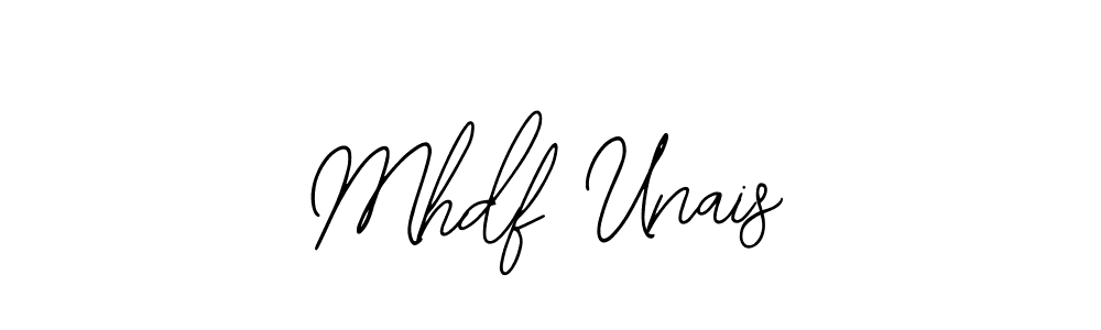 You should practise on your own different ways (Bearetta-2O07w) to write your name (Mhdf Unais) in signature. don't let someone else do it for you. Mhdf Unais signature style 12 images and pictures png