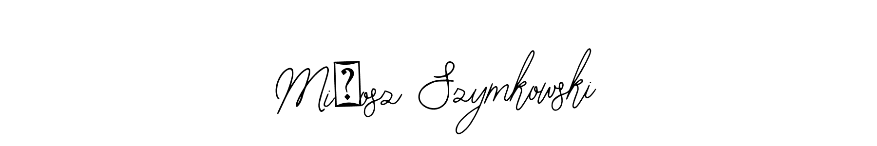 Bearetta-2O07w is a professional signature style that is perfect for those who want to add a touch of class to their signature. It is also a great choice for those who want to make their signature more unique. Get Miłosz Szymkowski name to fancy signature for free. Miłosz Szymkowski signature style 12 images and pictures png