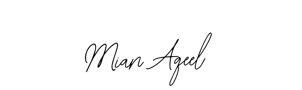 How to make Mian Aqeel name signature. Use Bearetta-2O07w style for creating short signs online. This is the latest handwritten sign. Mian Aqeel signature style 12 images and pictures png