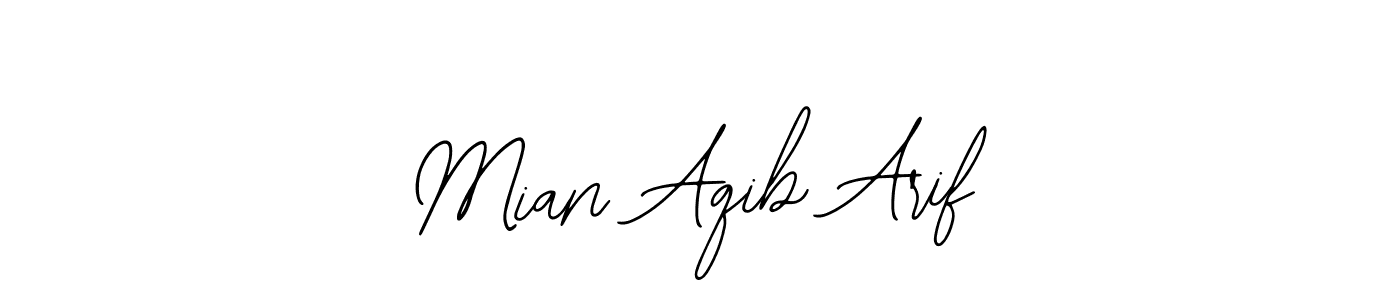 Bearetta-2O07w is a professional signature style that is perfect for those who want to add a touch of class to their signature. It is also a great choice for those who want to make their signature more unique. Get Mian Aqib Arif name to fancy signature for free. Mian Aqib Arif signature style 12 images and pictures png
