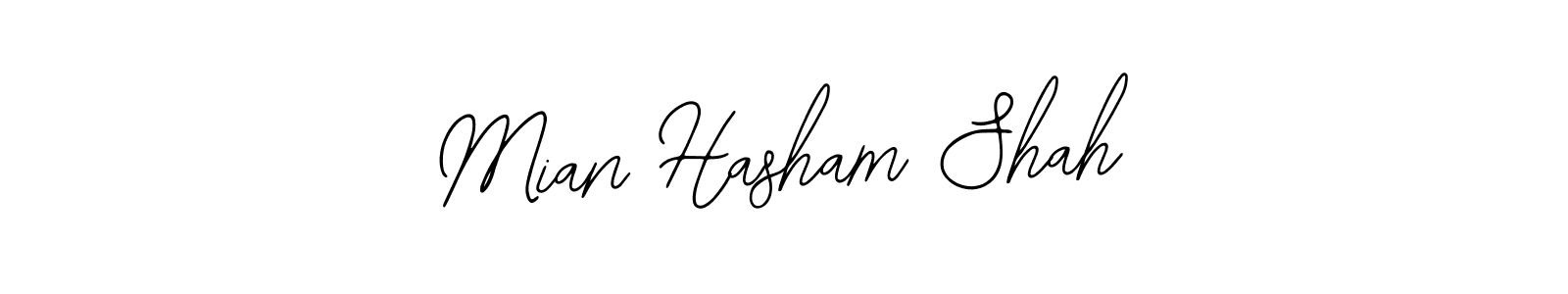 The best way (Bearetta-2O07w) to make a short signature is to pick only two or three words in your name. The name Mian Hasham Shah include a total of six letters. For converting this name. Mian Hasham Shah signature style 12 images and pictures png